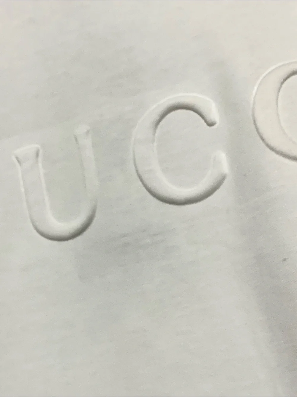 Gucci White Embossed Logo Short Sleeve Tee